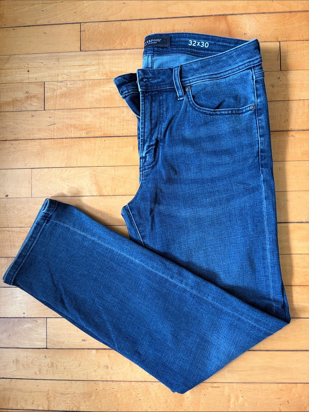 Liverpool Men’s Straight Jeans in Deep Blue Denim